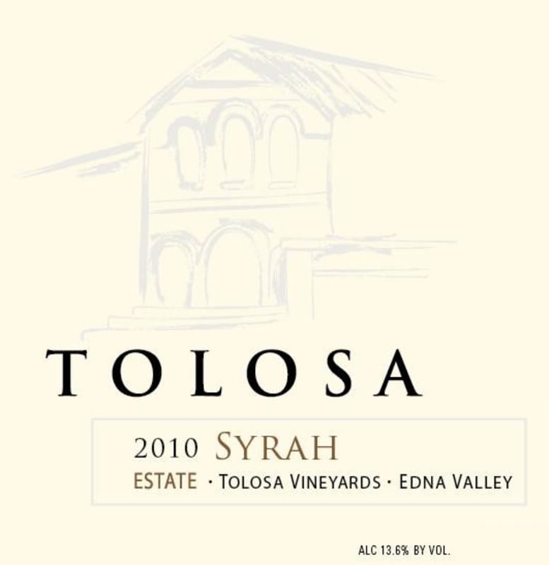 Tolosa Winery Estate Syrah 2010 Front Label
