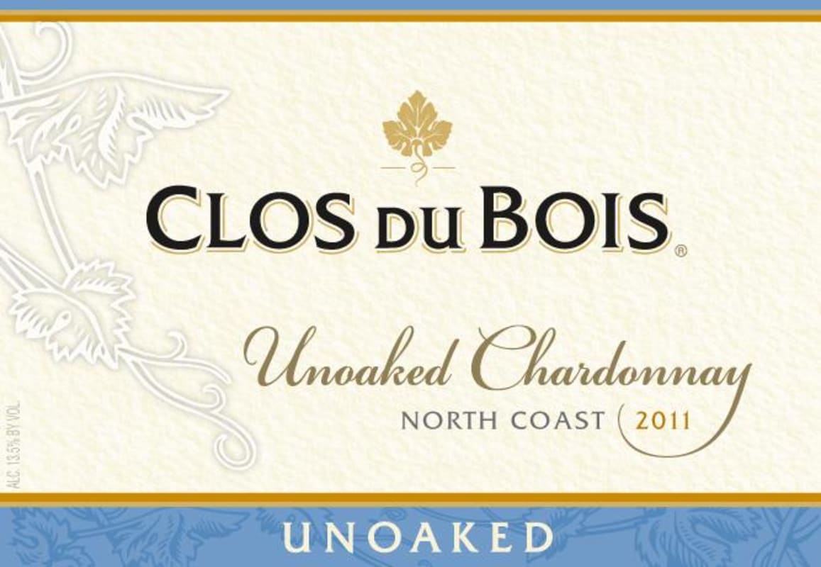 Clos du Bois Unoaked Chardonnay 2011 Front Label