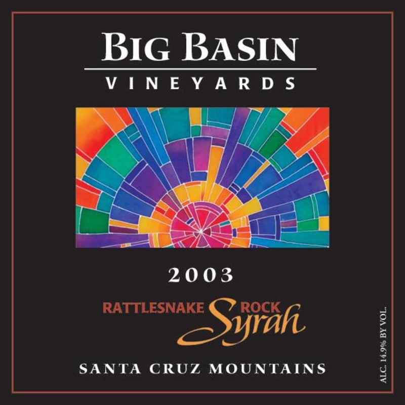 Big Basin Rattlesnake Rock Syrah 2003 Front Label