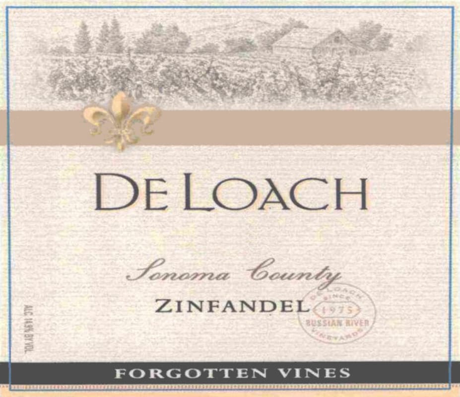DeLoach Forgotten Vines Zinfandel 2005 Front Label