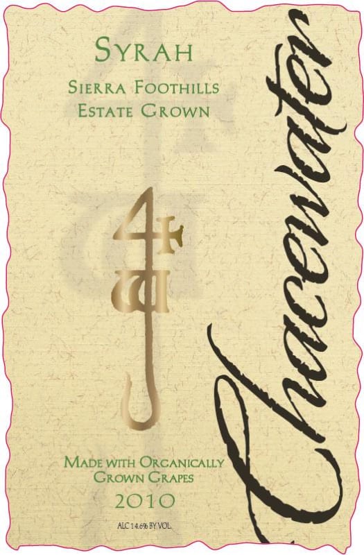 Chacewater Winery Syrah 2010 Front Label