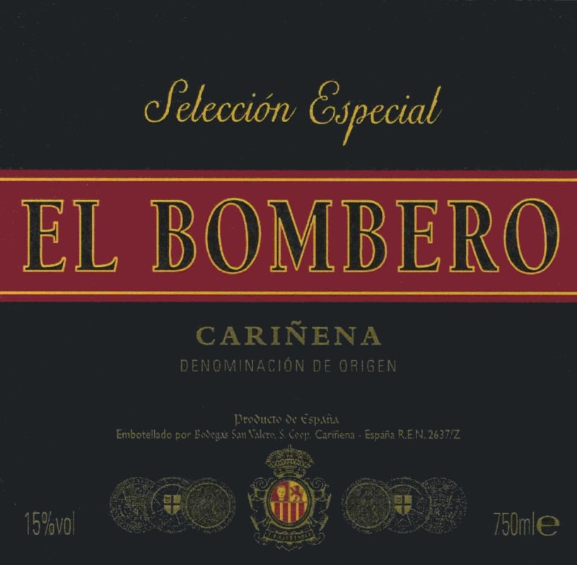 El Bombero Carinena Grenache 2015 Front Label