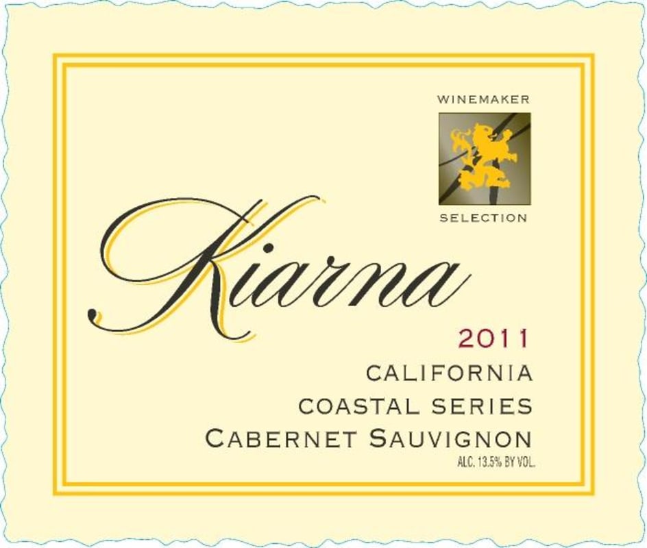 Kiarna Coastal Series Cabernet Sauvignon 2011 Front Label