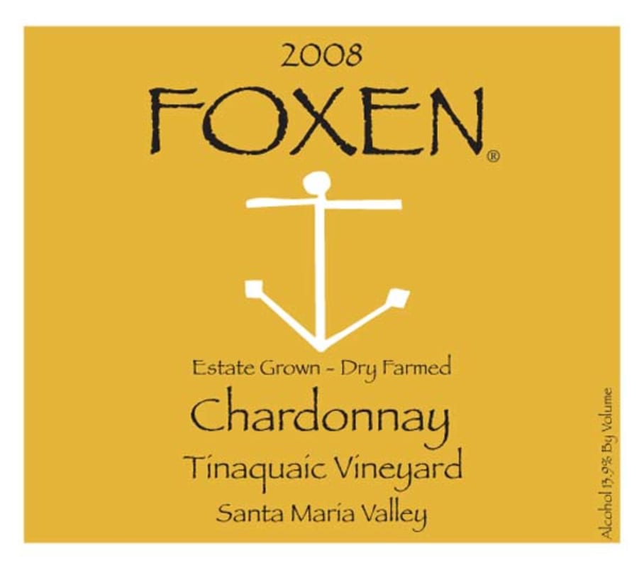 Foxen Tinaquaic Vineyard Chardonnay 2008 Front Label