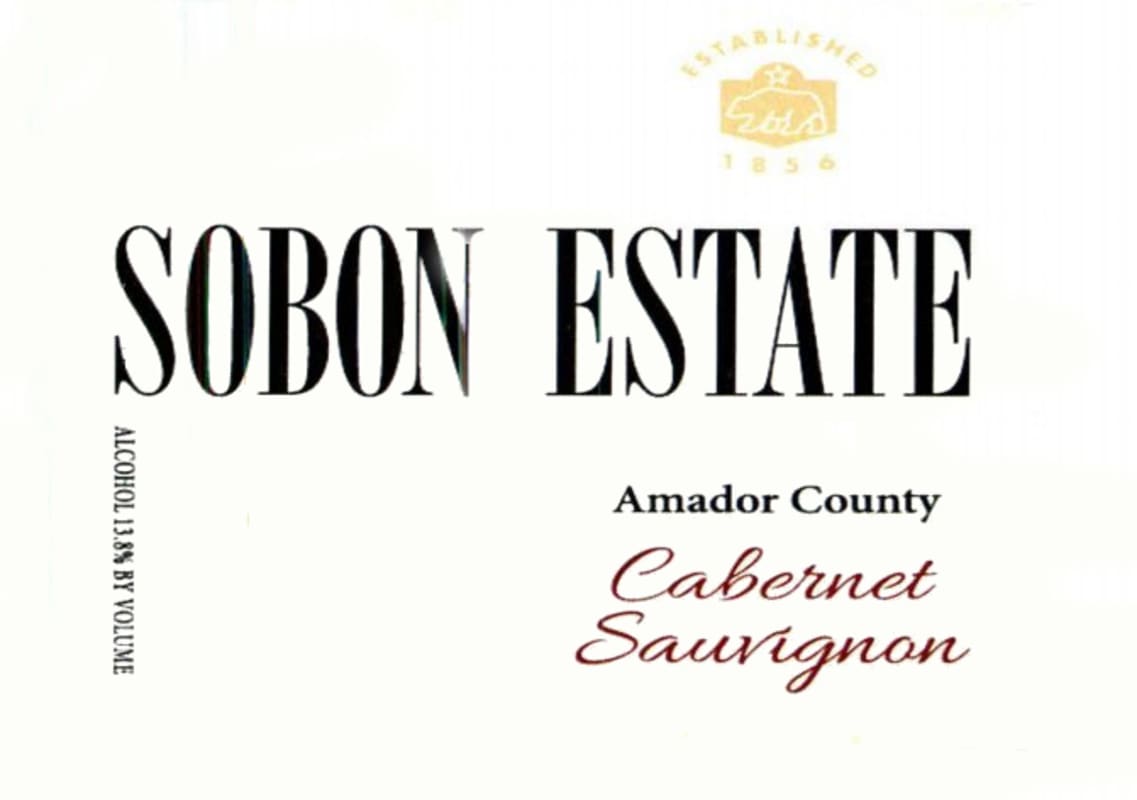 Sobon Estate Cabernet Sauvignon 2013 Front Label