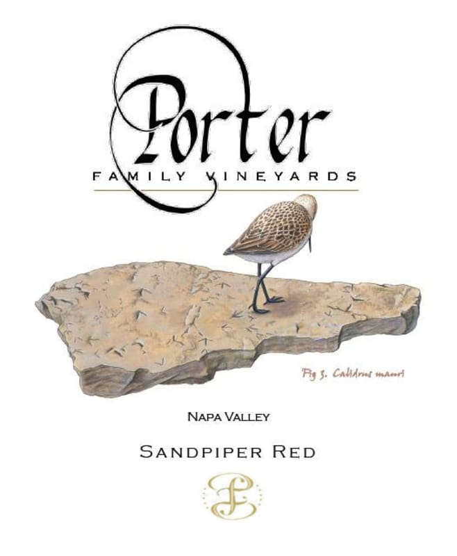 Porter Family Vineyards Sandpiper Red 2014 Front Label