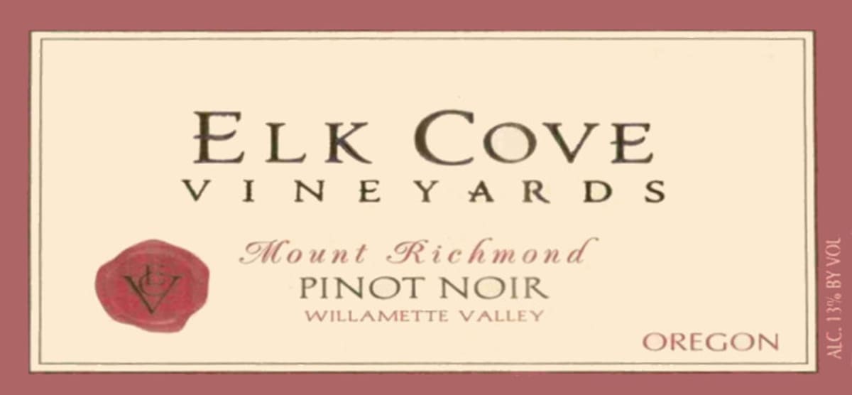 Elk Cove Mount Richmond Pinot Noir 2004 Front Label
