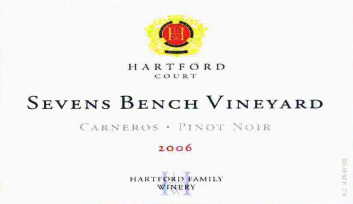 Hartford Sevens Bench Vineyard Pinot Noir 2006 Front Label
