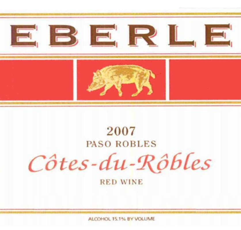 Eberle Cotes-du-Robles Rouge 2007 Front Label