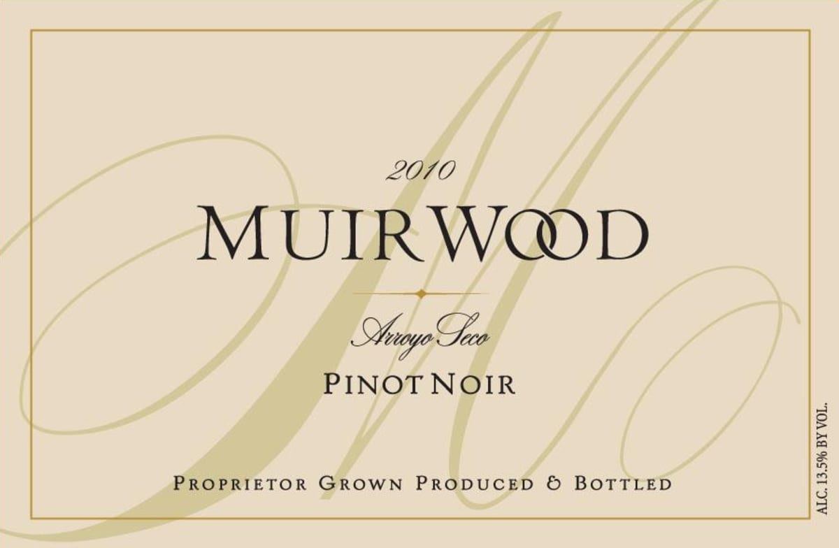 Muirwood Vineyards Pinot Noir 2010 Front Label