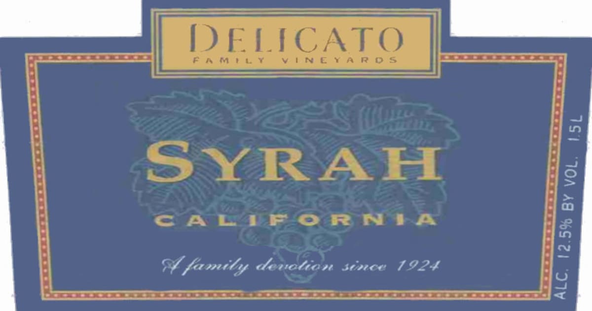DFV Wines Shiraz 1999 Front Label