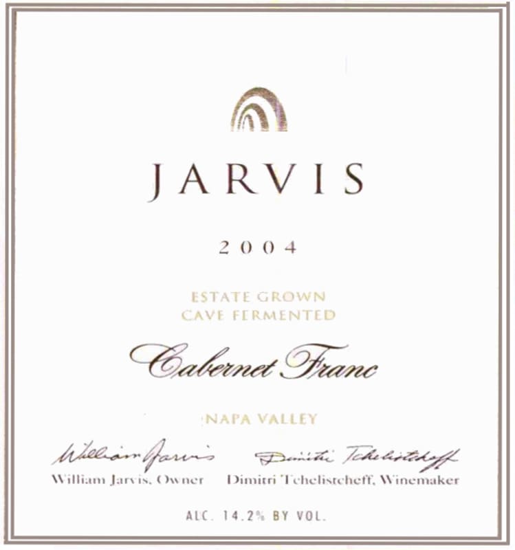 Jarvis Cabernet Franc 2004 Front Label