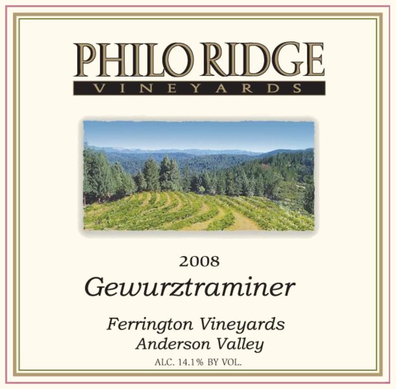 Philo Ridge Vineyards Ferrington Gewurztraminer 2008 Front Label