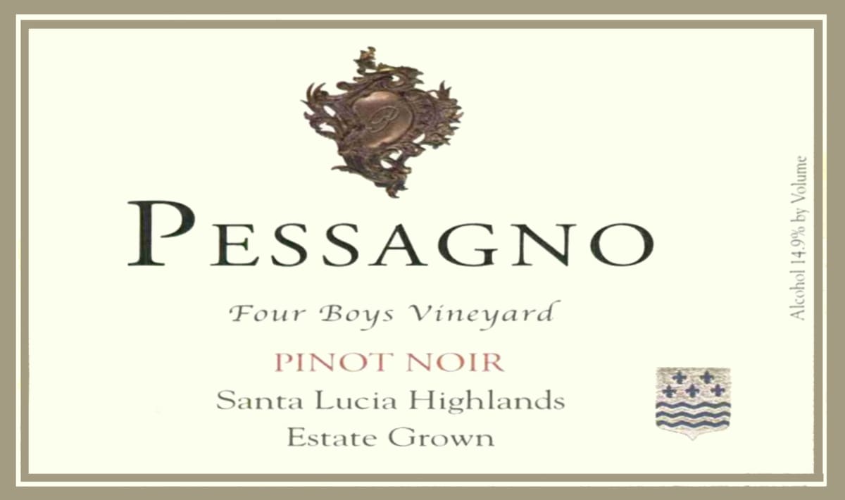 Pessagno Winery Four Boys Pinot Noir 2014 Front Label