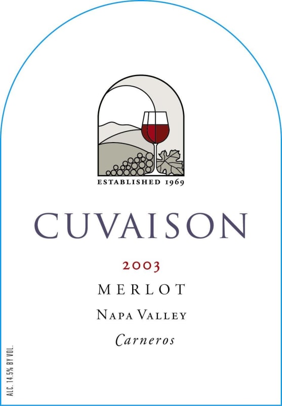 Cuvaison Carneros Merlot 2003 Front Label