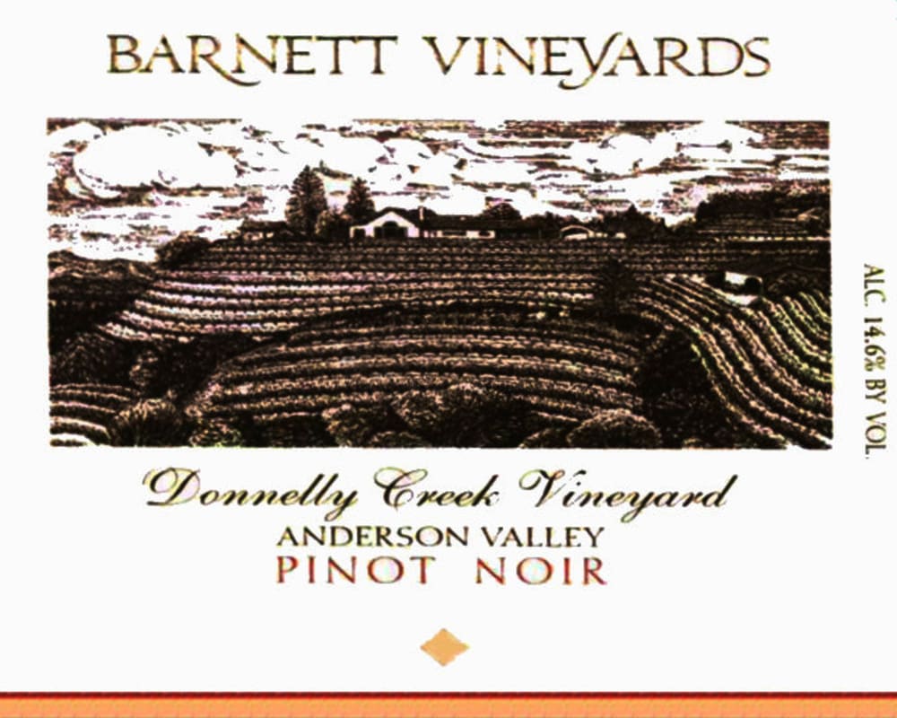 Barnett Vineyards Donnelly Creek Vineyard Pinot Noir 2012 Front Label