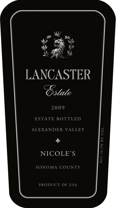 Lancaster Nicole's 2009 Front Label