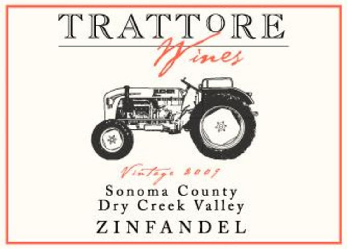 Trattore Estate Wines Zinfandel 2009 Front Label