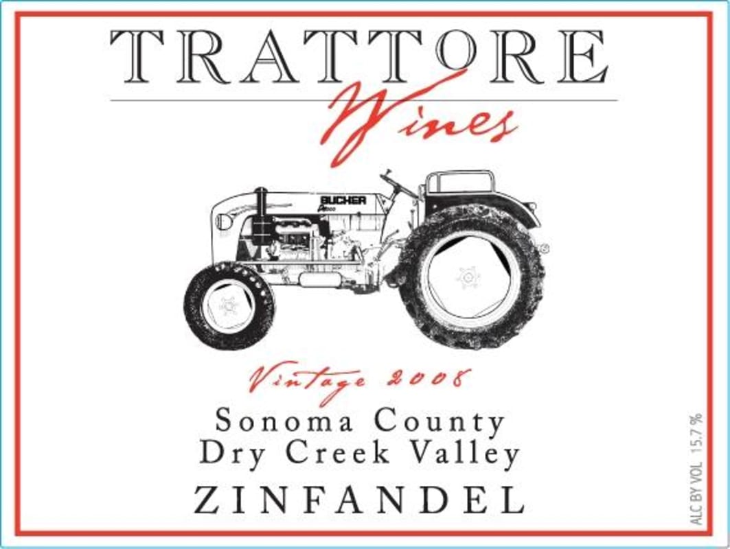 Trattore Estate Wines Zinfandel 2008 Front Label