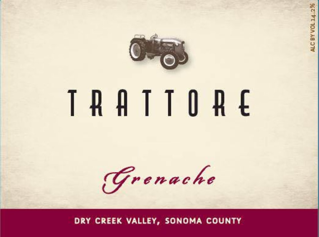 Trattore Estate Wines Grenache 2013 Front Label