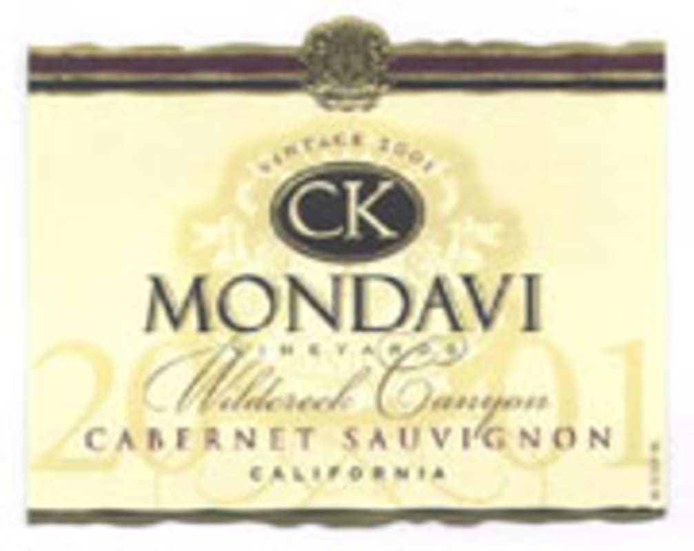 CK Mondavi Cabernet Sauvignon 2001 Front Label