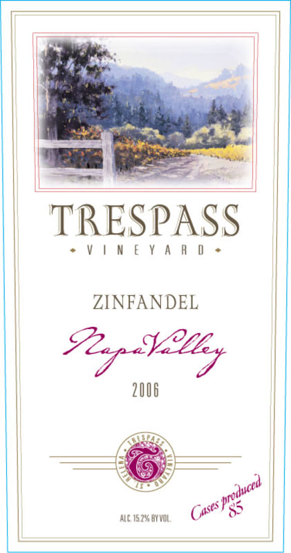 Trespass Vineyard Zinfandel 2006 Front Label