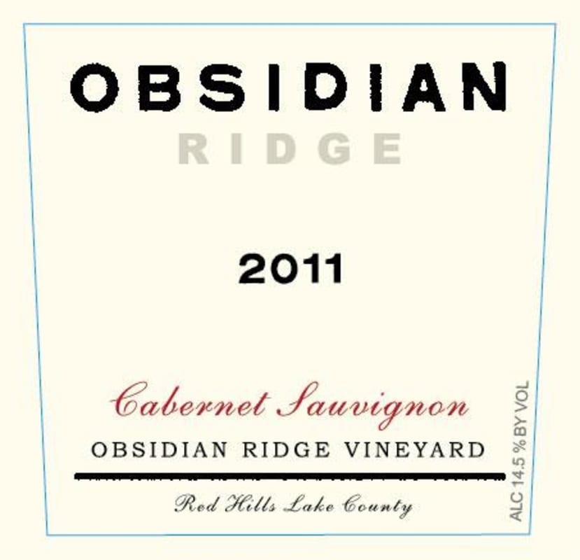 Tricycle Wine Company Obsidian Ridge Cabernet Sauvignon 2011 Front Label