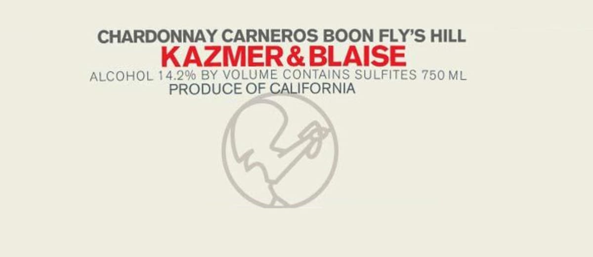 Tricycle Wine Company Kazmer Blaise Boon Flys Hill Chardonnay 2009 Front Label
