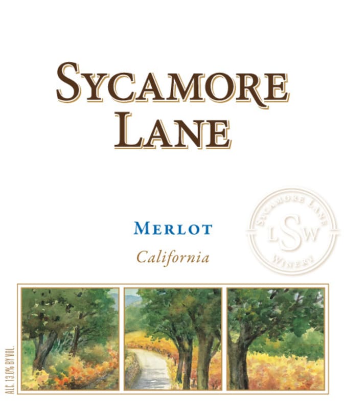 Trinchero Family Estates Sycamore Lane Merlot 2012 Front Label