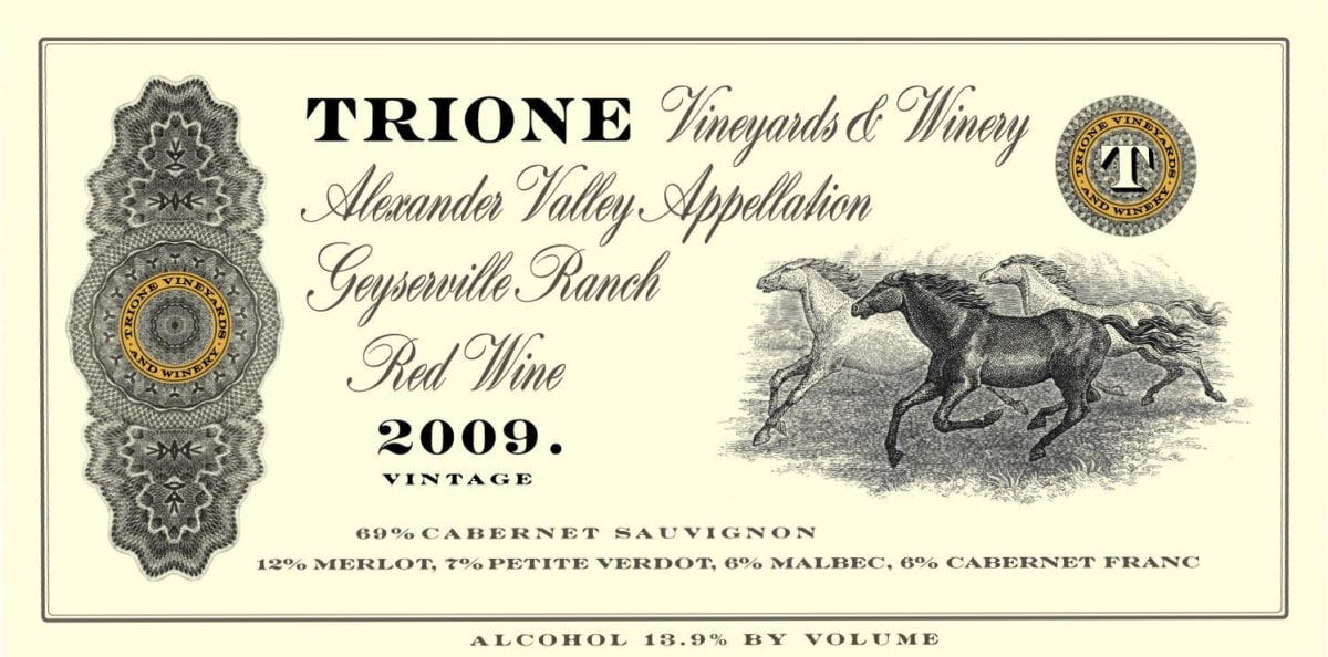 Trione Geyserville Ranch 2009 Front Label