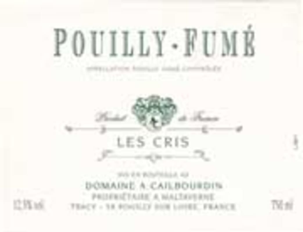 Domaine Cailbourdin Pouilly-Fume Les Cris 2002 Front Label