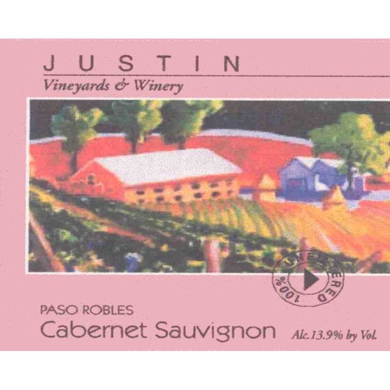 Justin Cabernet Sauvignon 2001 Front Label