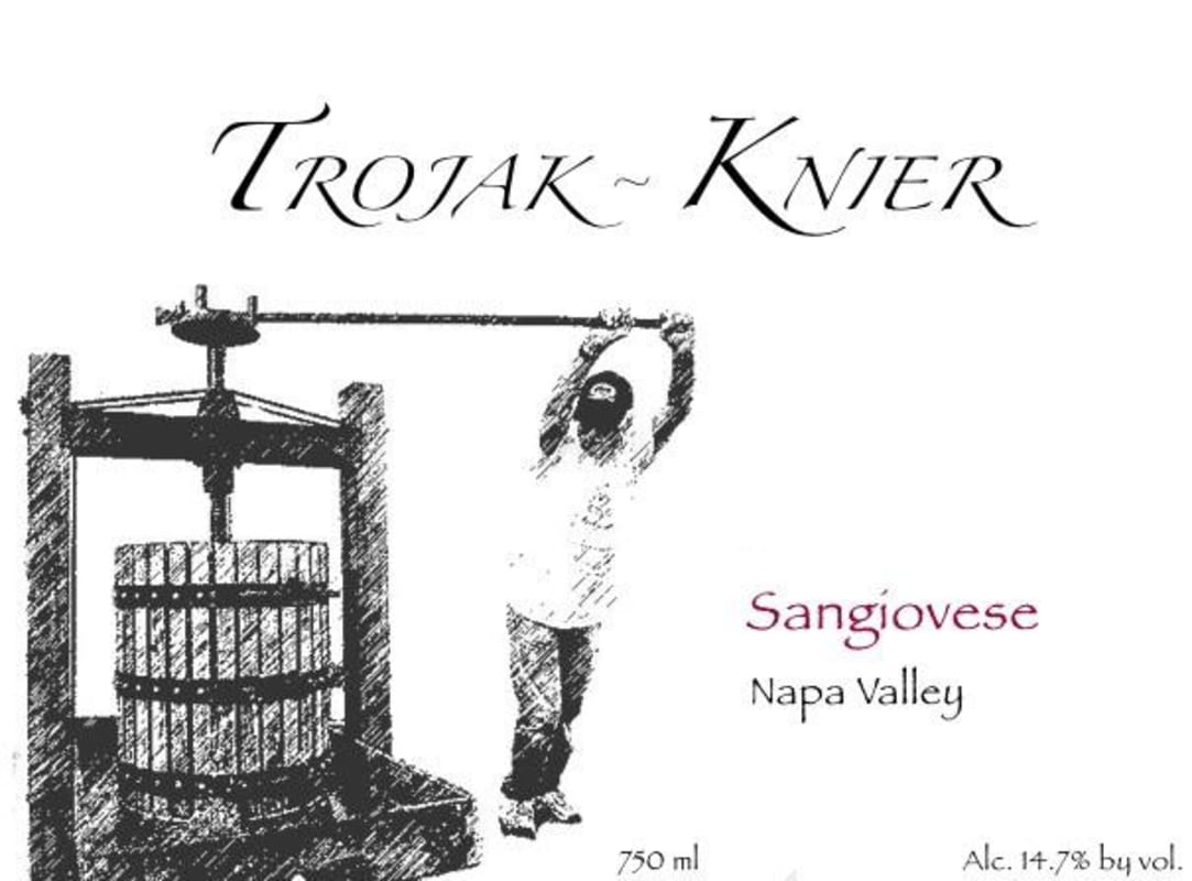 Trojak-Knier Winery Sangiovese 2013 Front Label