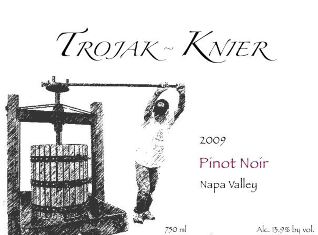 Trojak-Knier Winery Pinot Noir 2009 Front Label