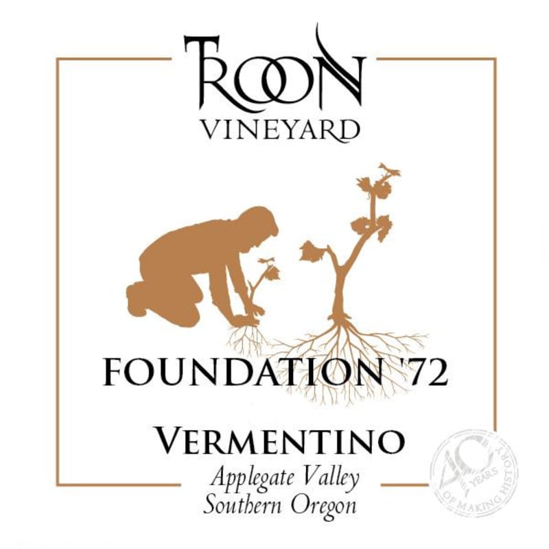 Troon Vineyard Foundation 72 Vermentino 2013 Front Label