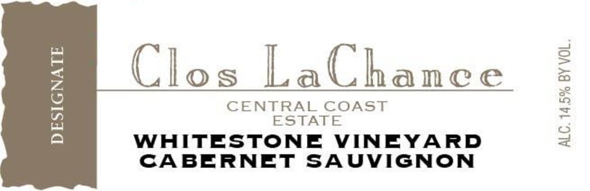 Clos LaChance Whitestone Vineyard Cabernet Sauvignon 2012 Front Label