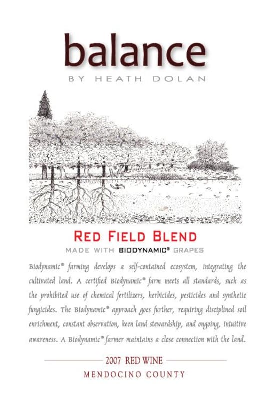 Truett Hurst Balance by Heath Dolan Red Field Blend 2007 Front Label