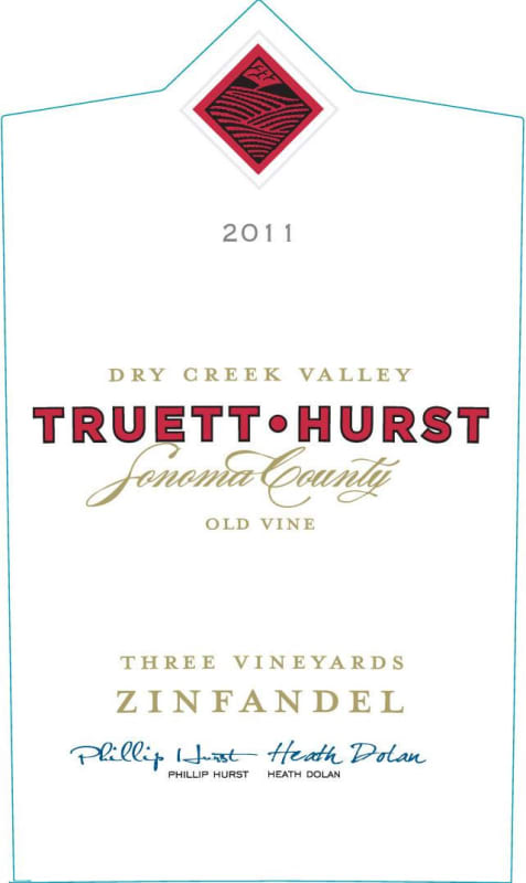 Truett Hurst Three Vineyards Old Vine Zinfandel 2011 Front Label