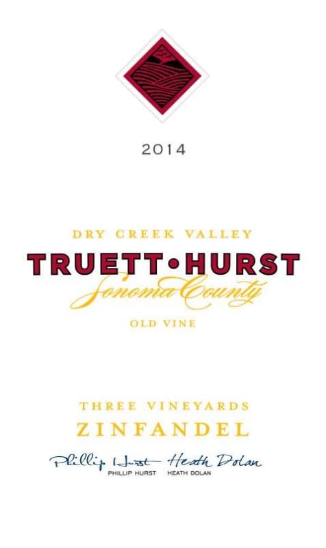 Truett Hurst Three Vineyards Old Vine Zinfandel 2014 Front Label