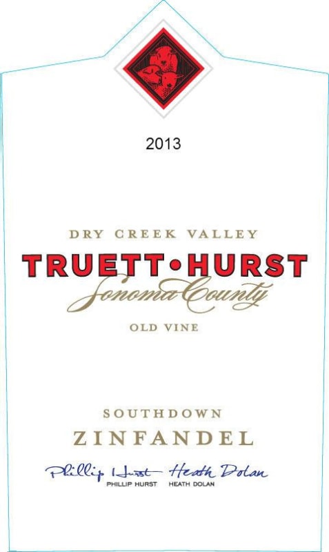 Truett Hurst Southdown Old Vine Zinfandel 2013 Front Label