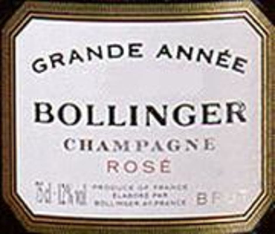 Bollinger La Grande Annee Brut Rose 1996 Front Label