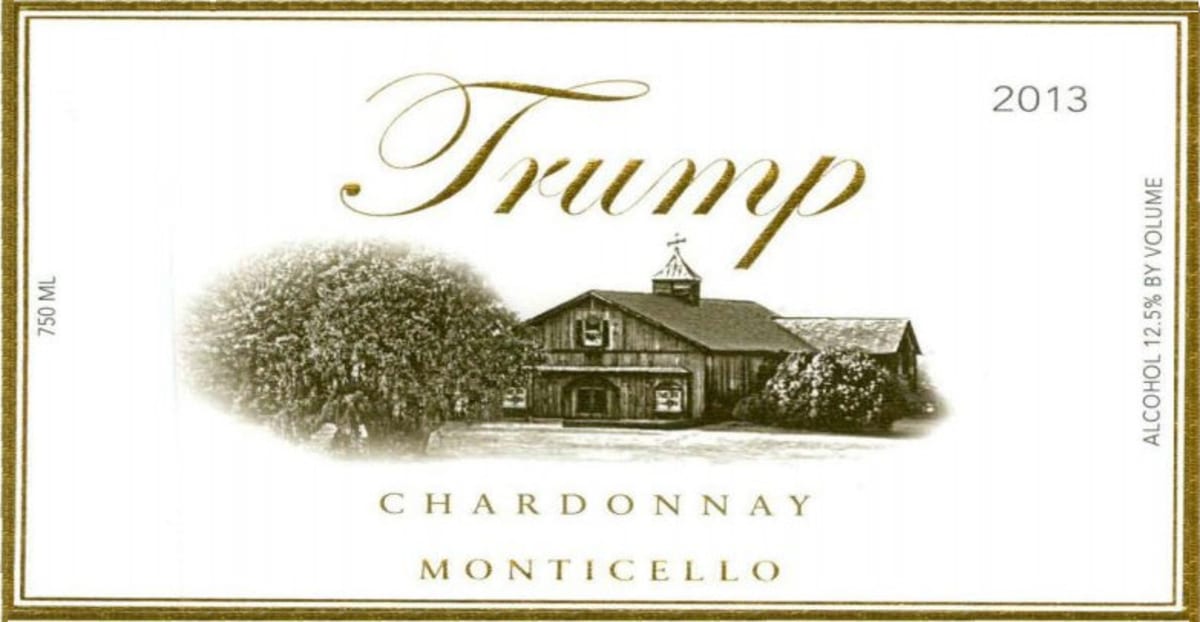 Trump Winery Chardonnay 2013 Front Label