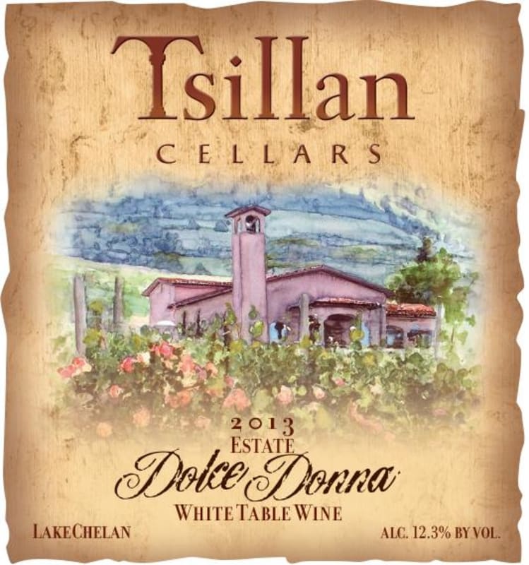 Tsillan Cellars Estate Dolce Donna 2013 Front Label