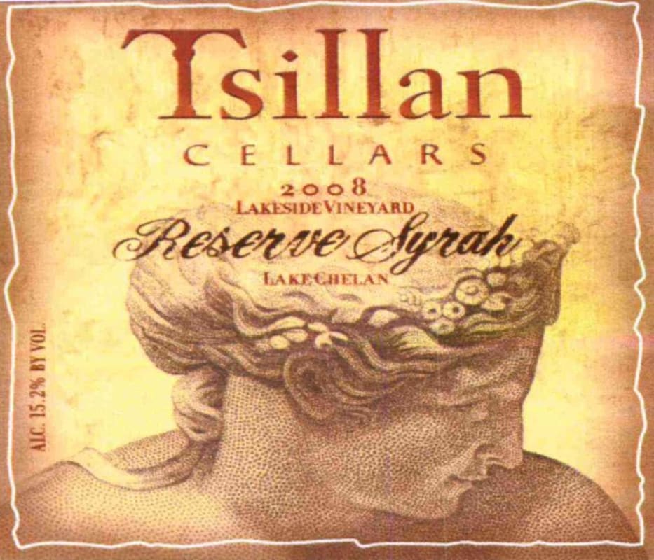 Tsillan Cellars Reserve Estate Syrah 2008 Front Label