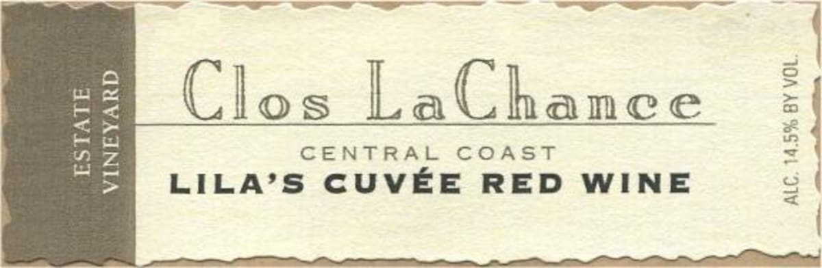 Clos LaChance Lila's Cuvee Red Wine 2008 Front Label