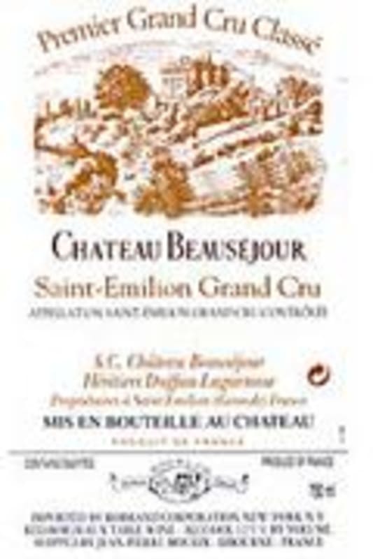 Chateau Beausejour Duffau-Lagarrosse 2000 Front Label