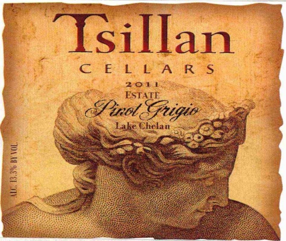 Tsillan Cellars Estate Pinot Grigio 2011 Front Label