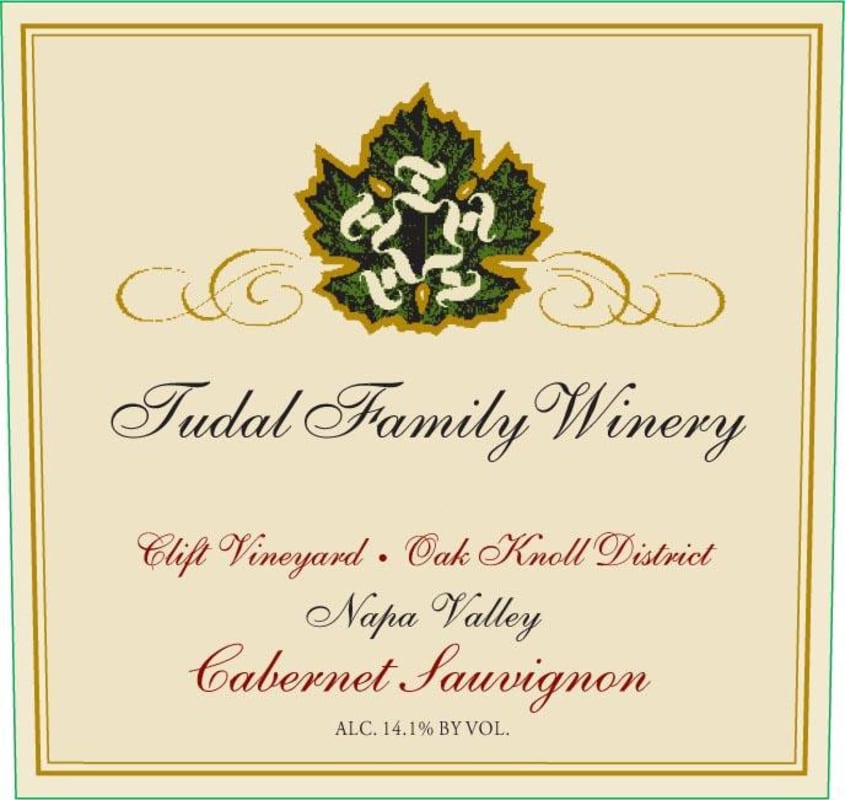 Tudal Winery Clift Vineyard Cabernet Sauvignon 2012 Front Label