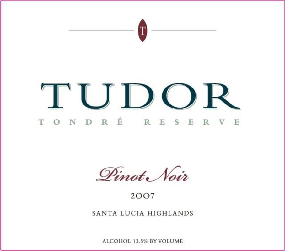 Tudor Wines Tondre Reserve Pinot Noir 2007 Front Label