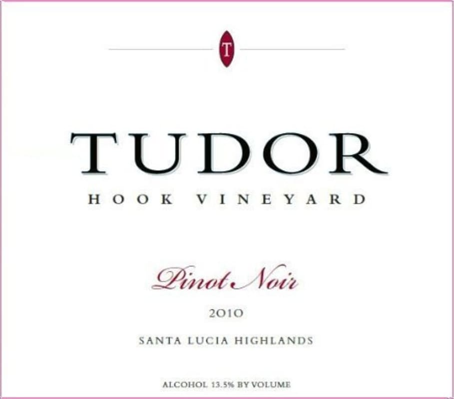 Tudor Wines Hook Vineyard Pinot Noir 2010 Front Label